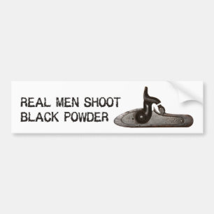 Echte mannen schieten met zwart buskruit, doel sch bumpersticker