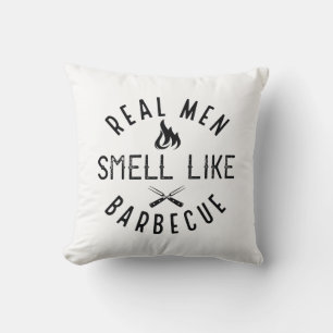 Echte Mannen smeren als barbecue Kussen