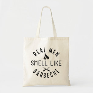 Echte Mannen smeren als barbecue Tote Bag