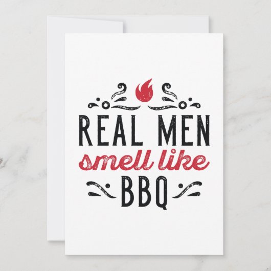 Echte Mannen smeren als BBQ Bedankkaart (Voorkant)