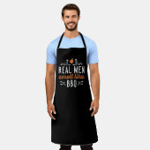 Echte Mannen smeren als BBQ-Schort Schort (Gedragen)