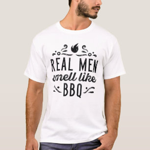 Echte Mannen smeren als BBQ T-shirt