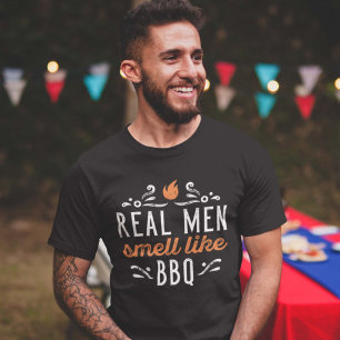 Echte Mannen smeren als BBQ T-shirt