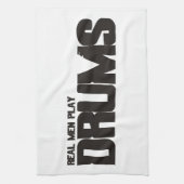 Echte Mannen spelen Drums Theedoek (Verticaal)