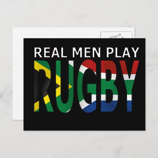 Echte Mannen spelen in Rugby Zuid-Afrika Briefkaart (Voorkant / Achterkant)