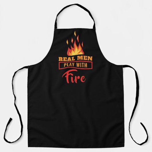 Echte Mannen spelen met vuurpron, Man Apron Schort (Voorkant)