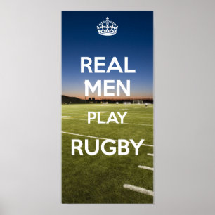ECHTE MANNEN SPELEN RUGBY POSTER