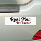 Echte mannen spelen Squash Bumpersticker (Op auto)