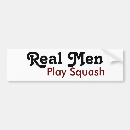 Echte mannen spelen Squash Bumpersticker (Voorkant)