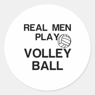 ECHTE MANNEN SPELEN VOLLEYBALL RONDE STICKER
