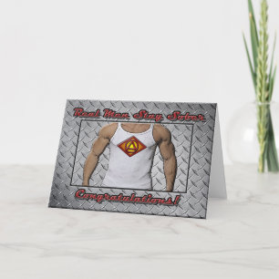 ECHTE MANNEN STAY SOBER Sobriety Recovery AA-kaart Kaart