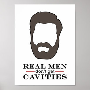 Echte Mannen Tandheelkundig Poster
