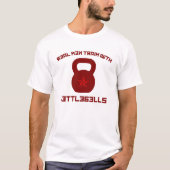 Echte Mannen trainen met Kettlebells T-shirt (Voorkant)
