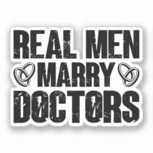Echte Mannen Trouwen Artsen Grappige Dokter Waarde Sticker