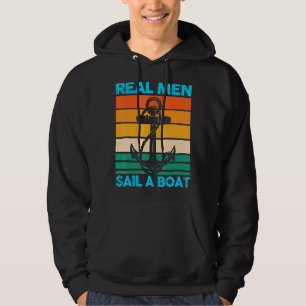 Echte Mannen varen op een bootboot Hoodie