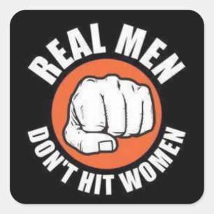 Echte Mannen... Vierkante Sticker