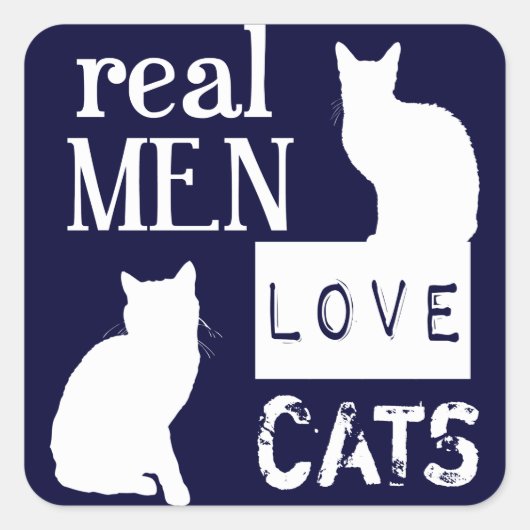 Echte Mannen Vierkante Sticker (Voorkant)
