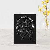 Echte Mannen Wrijven Hun Vlees BBQ Roker Master Kaart (Gele Bloem)