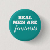 Echte Mannen zijn feministen Ronde Button 3,2 Cm (Voorkant)