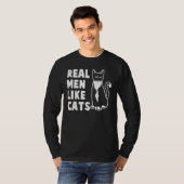 Echte Mannen zoals katten T-shirt (Voorkant volledig)