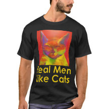 Echte Mannen zoals T-shirt met katten