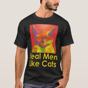 Echte Mannen zoals T-shirt met katten