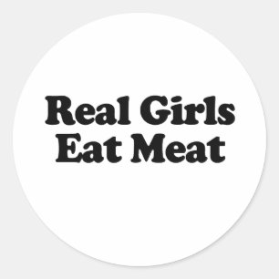 Echte Meisjes Eten Vlees Ronde Sticker
