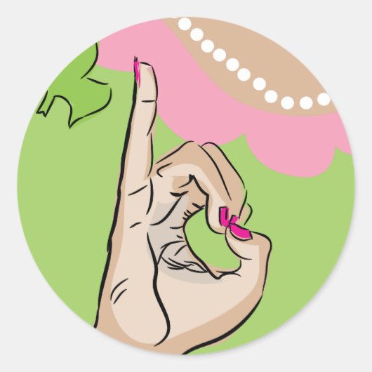 Echte Meisjes Fine Art Ronde Sticker (Voorkant)