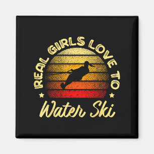 Echte meisjes houden van waterskiën waterskiler gr magneet
