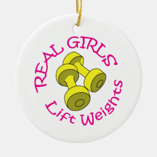 Echte meisjes Liftgewicht Keramisch Ornament