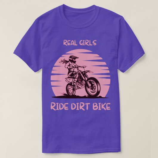 echte meisjes rijden met vuile fiets motocross t-shirt (Design voorkant)