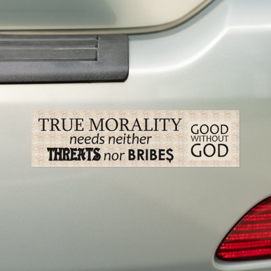 Echte moraliteit bumpersticker (Op auto)