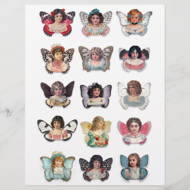 Echte (niet AI)  feeën uit het Victoriaans tijdper (Voorkant)