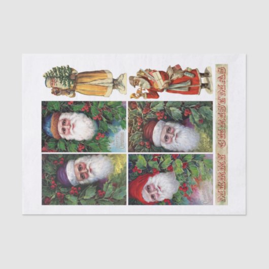 Echte (niet AI)  Santa Briefkaarten en Scrap Tissuepapier (Voorkant)