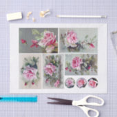 Echte (niet AI) set van Klien (1820-1929) Rozen Tissuepapier (Craft)