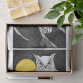 Echte (niet AI) Uil & Volle Maan Tissuepapier (Geschenk)