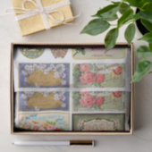 Echte (niet AI) Victoriaans parfumlabels Tissuepapier (Geschenk)