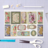 Echte (niet AI) Victoriaans parfumlabels Tissuepapier (Craft)