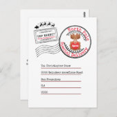 Echte Noordpool retourzending van Santa naar kinde Briefkaart (Voorkant / Achterkant)