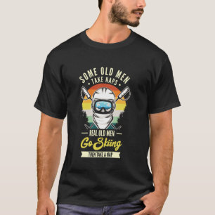Echte oude mannen gaan skiën Funny Ski-liefhebbers T-shirt