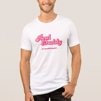 Echte Papa van Dochter, Roze Retro Tri-Blend Shirt