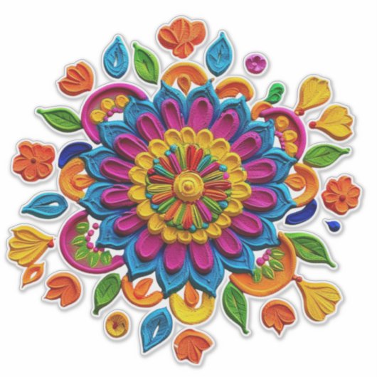 Echte pic rangoli sticker (Voorkant)