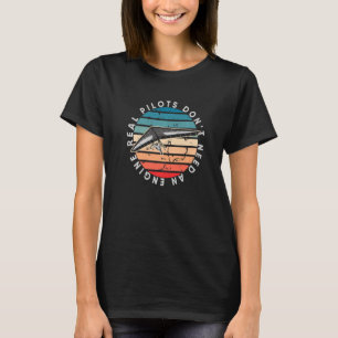 Echte Piloten Hebben Geen Motor paraglide tandem T-shirt