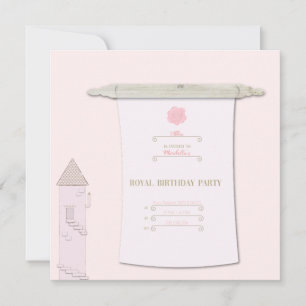 Echte Prinses Scroll uitnodiging Roze
