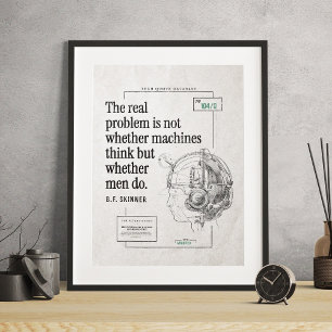 Echte Probleemmachines Mannen Denk Technologie Quo Poster