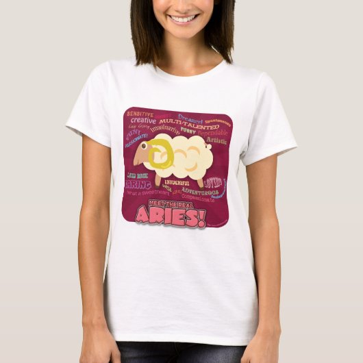 Echte Ram Grappig Echt Astrologisch Profiel T-shirt (Voorkant)