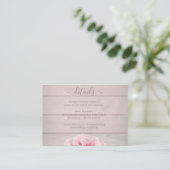 Echte Roze Rozen Rustiek Chic Wedding Hotel Detail Informatiekaartje (Staand voorkant)