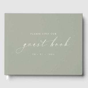 Echte Sage Minimalistische Moderne Gastenboek voor
