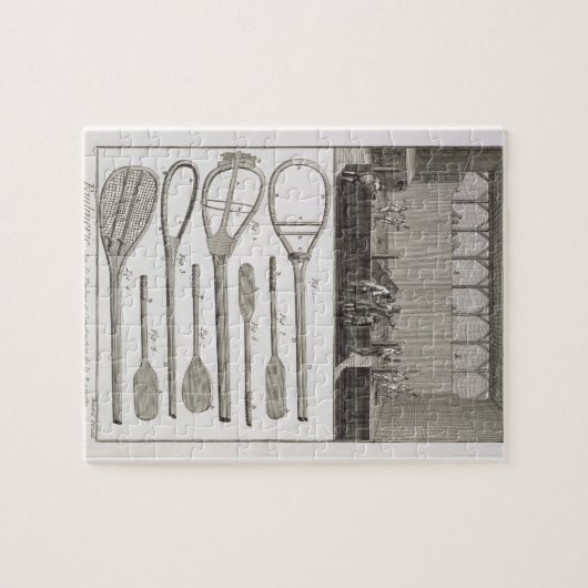 Echte tennis en de bouw van racketspelen, van legpuzzel (Horizontaal)