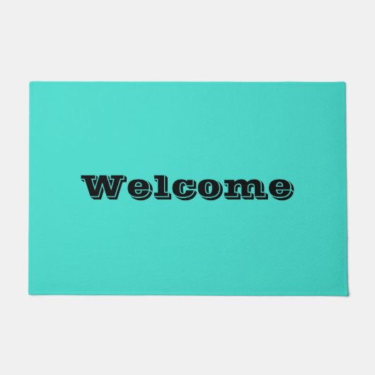 Echte Turquoise Blauw Groen Southwestern Effen Kle Deurmat (Voorkant)